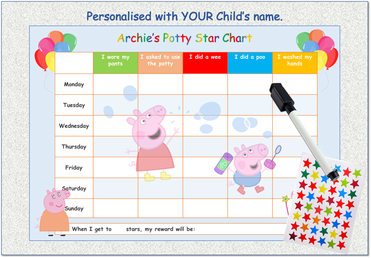 Potty Toilet Training Reward Chart Personalised Boys Girls Sticker Reusable PP EBay Potty Toilet Training Reward Chart Personalised Boys Girls Sticker Reusable PP EBay