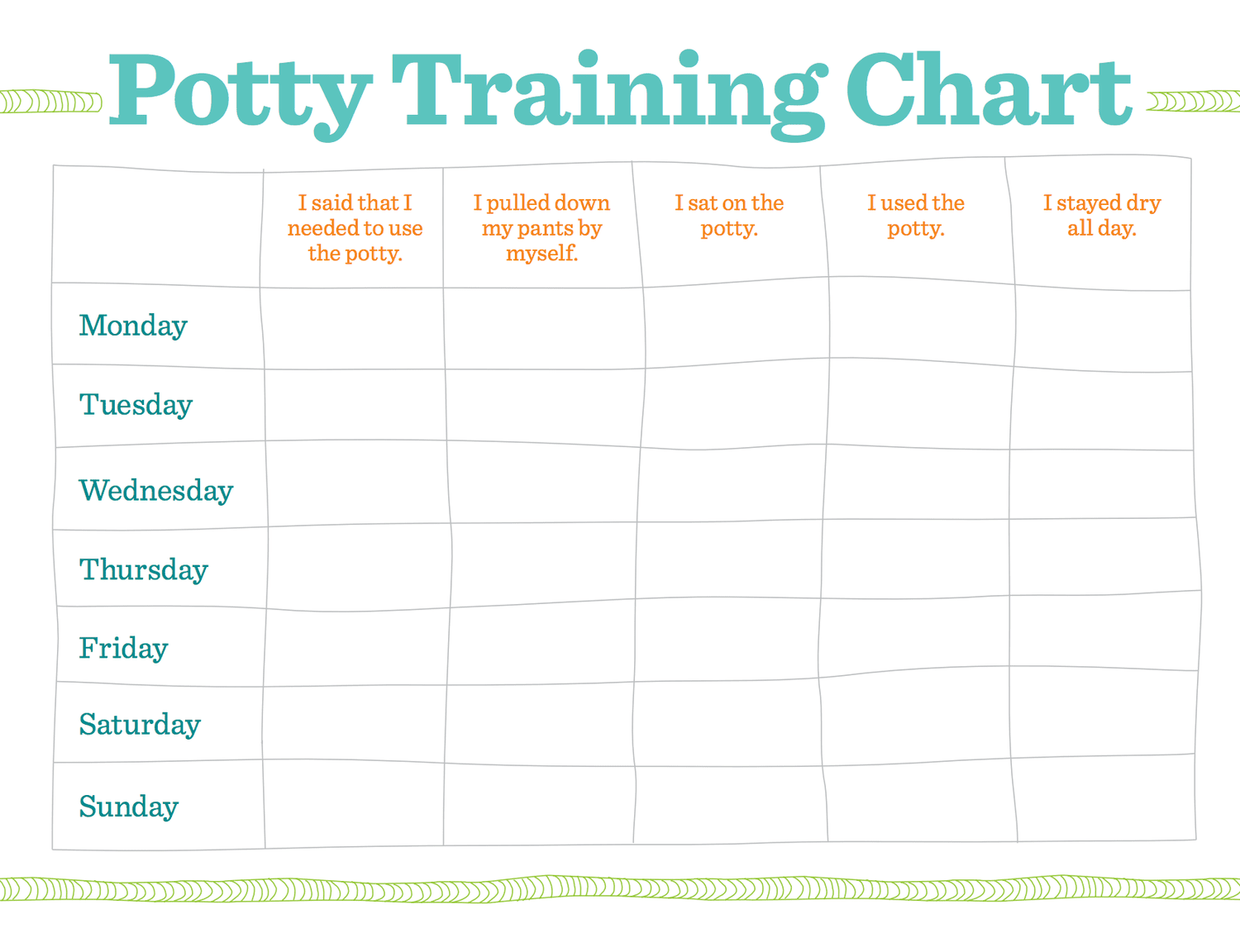 Potty Training Charts Everything Parents Need To Know Worksheets Library