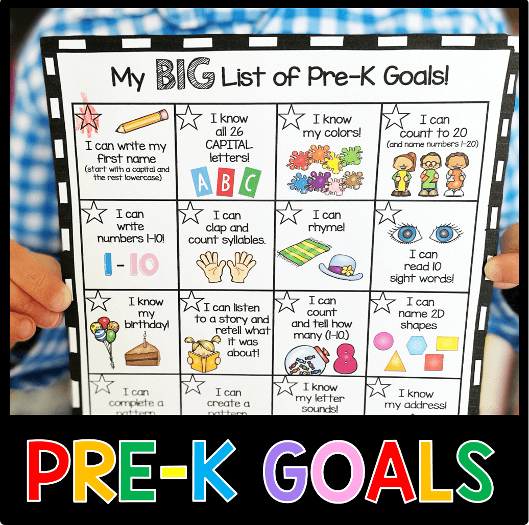 Pre K Goals Chart FREEBIE Keeping My Kiddo Busy