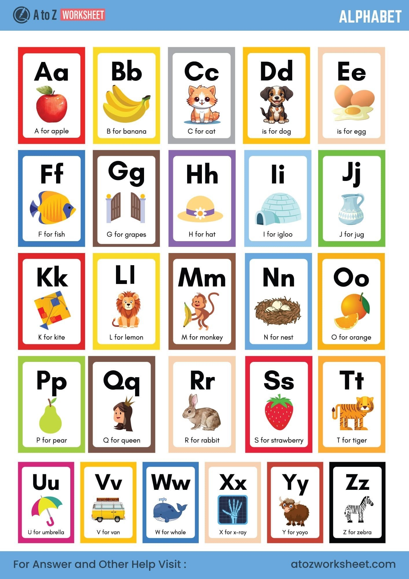 Preschool Alphabet Worksheets Free Printable A To Z Tracing U0026 Letter Activities A To Z Worksheet