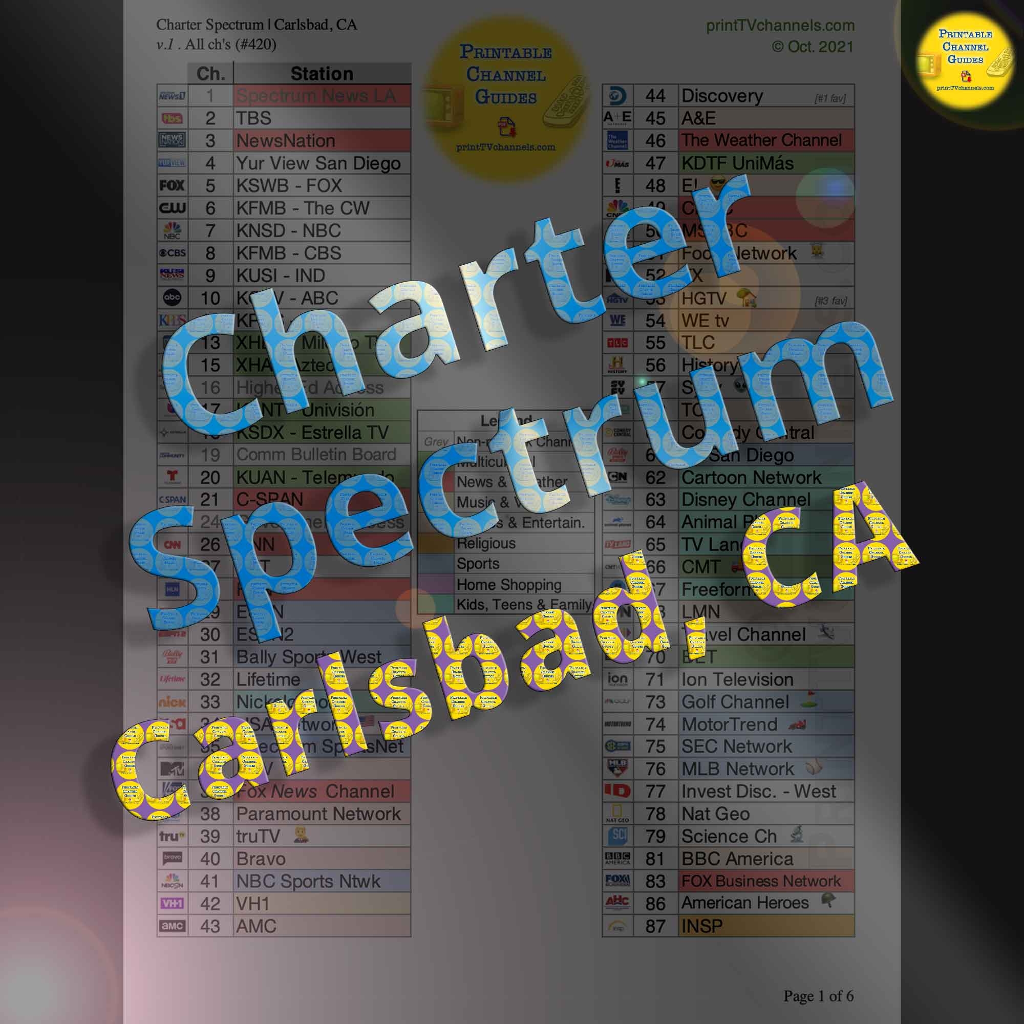 Printable 10 Channels Spectrum Channel Lineup Spectrum Channel Fs1 Lineup Spectrum Free Premium