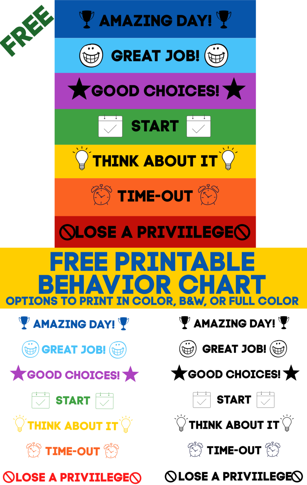 Daily Behavior Chart Kindergarten Printable