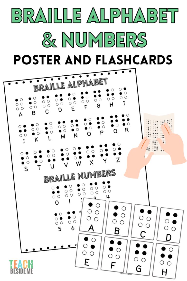 Printable Braille Alphabet And Numbers Chart Teach Beside Me