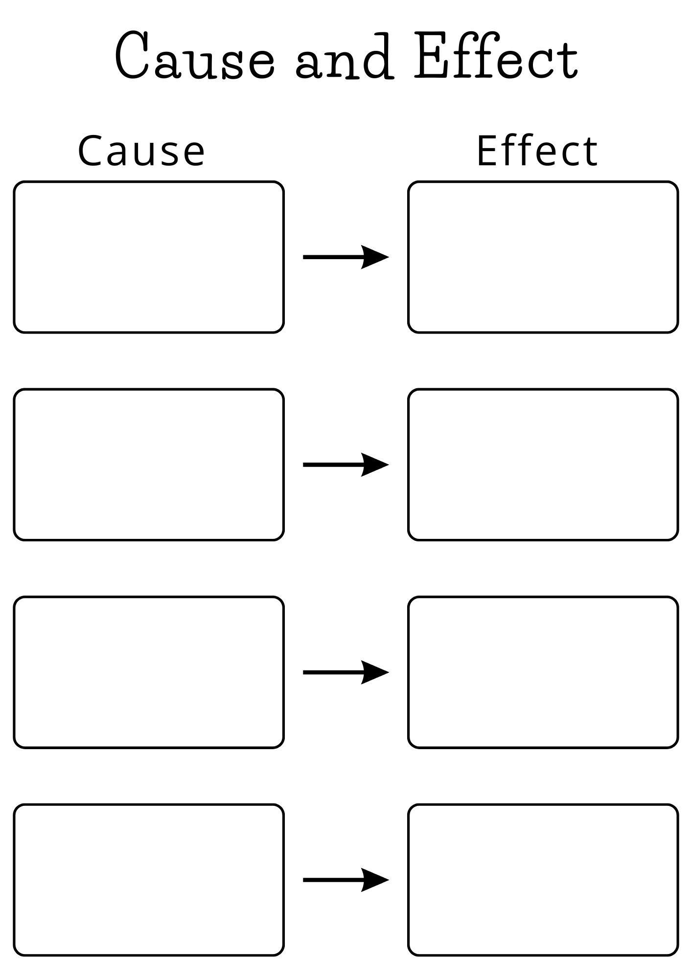 Printable Cause And Effect Blank Worksheet Blank Cause And Effect Template Teaching Resources