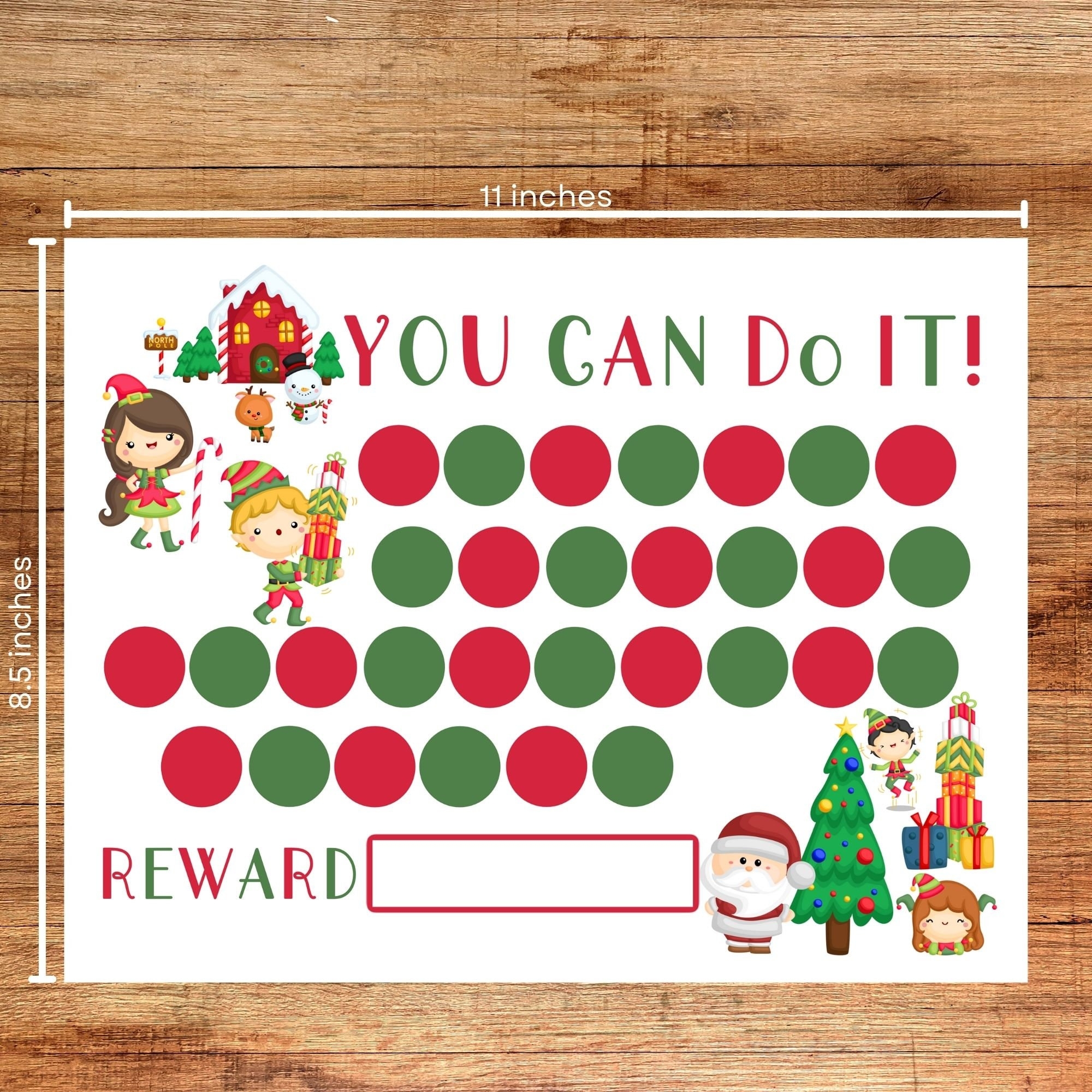 Printable Christmas Reward Chart Christmas Potty Chart Santa Reward Chart Elf Reward Chart Christmas Sticker Chart Etsy