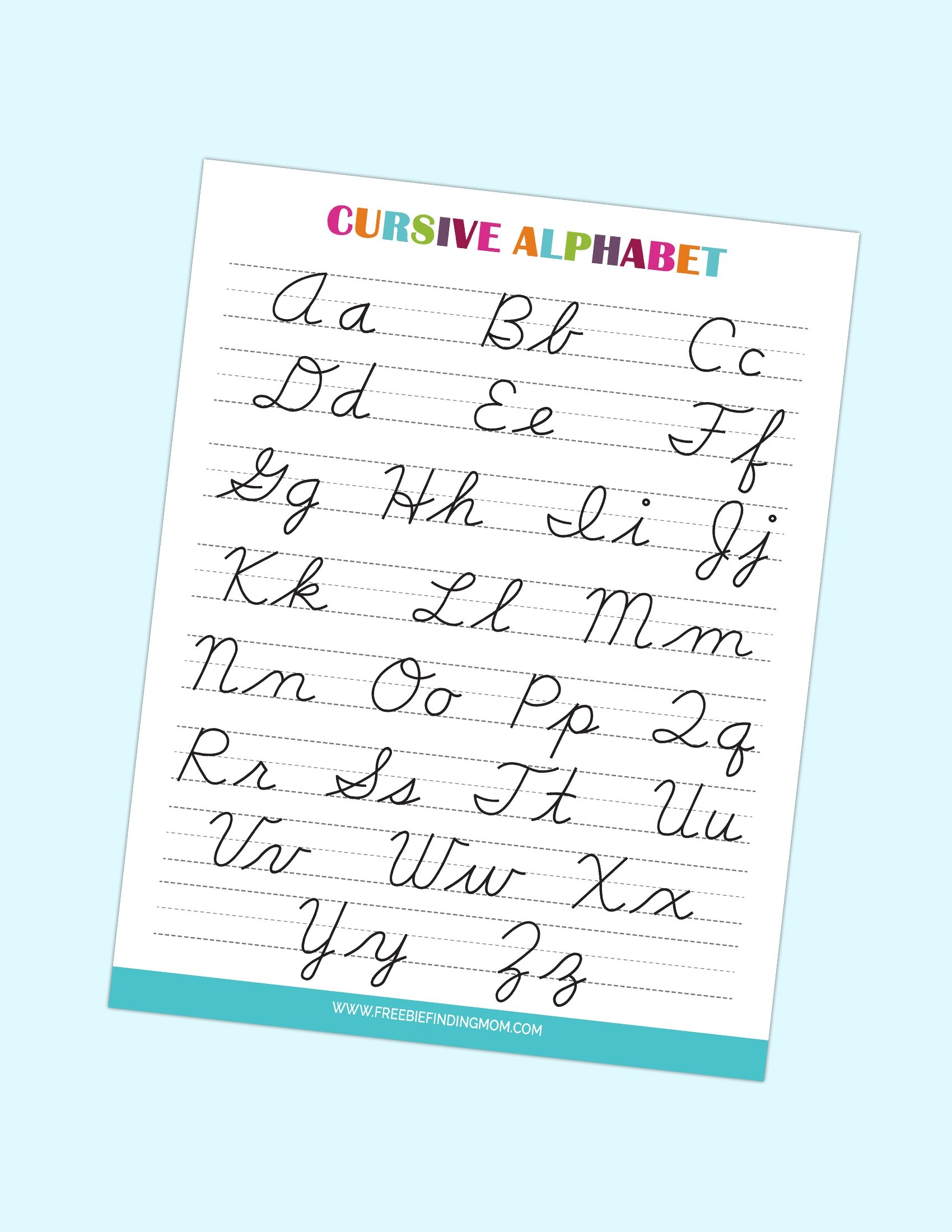 Cursive Writing Chart Printable Worksheets