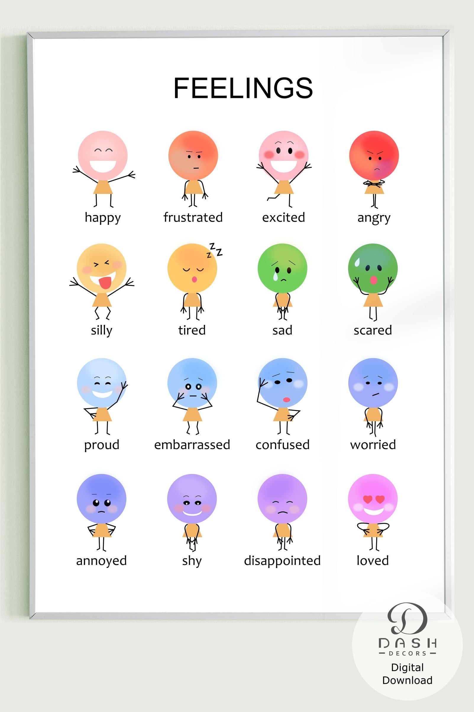 Printable Simple Toddler Feelings Chart