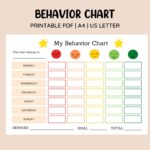 Printable Emotion Scale Behavior Chart Points Reward Chart Colourful Kids Behavior Chart Sticker Chart Behavior Management Etsy