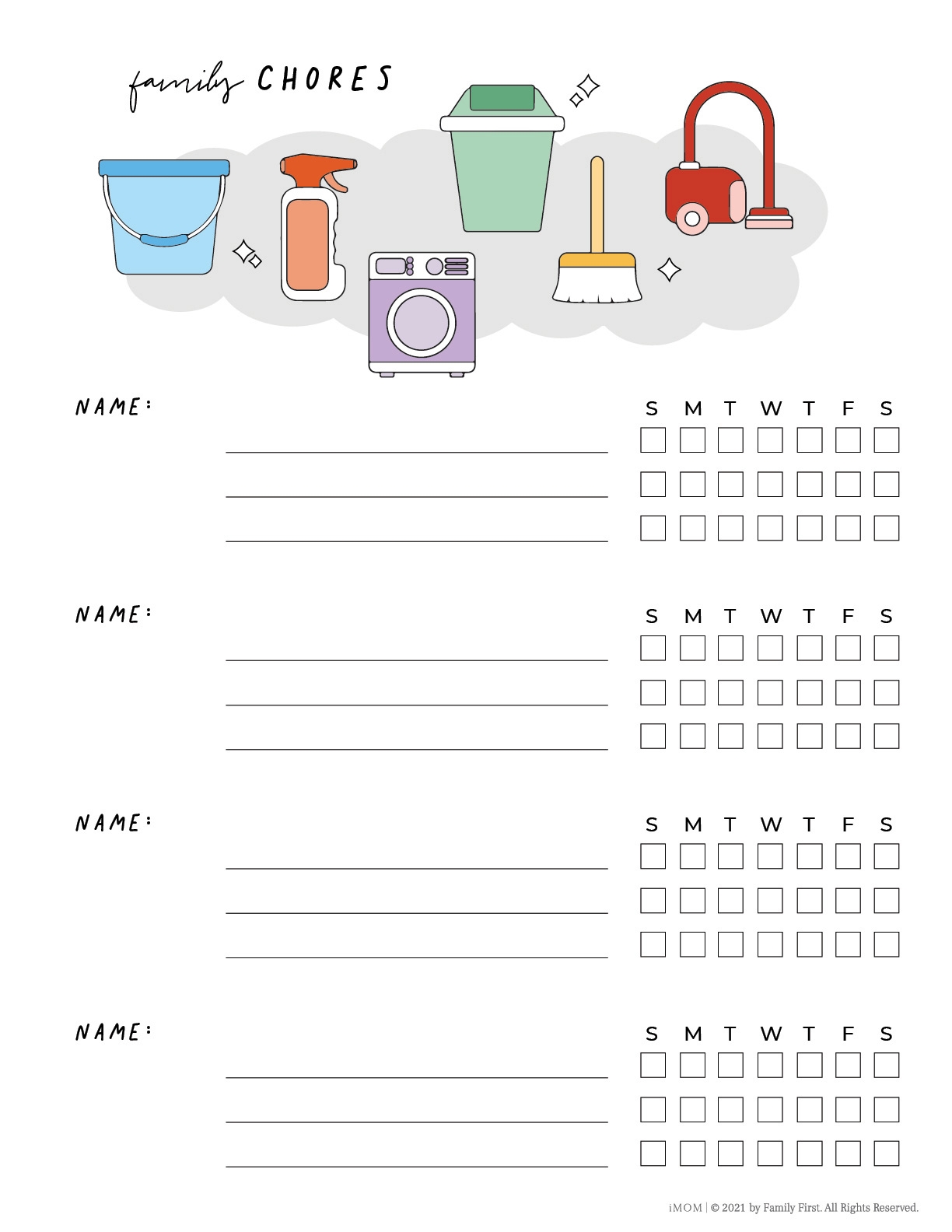 Printable Charts For Chores