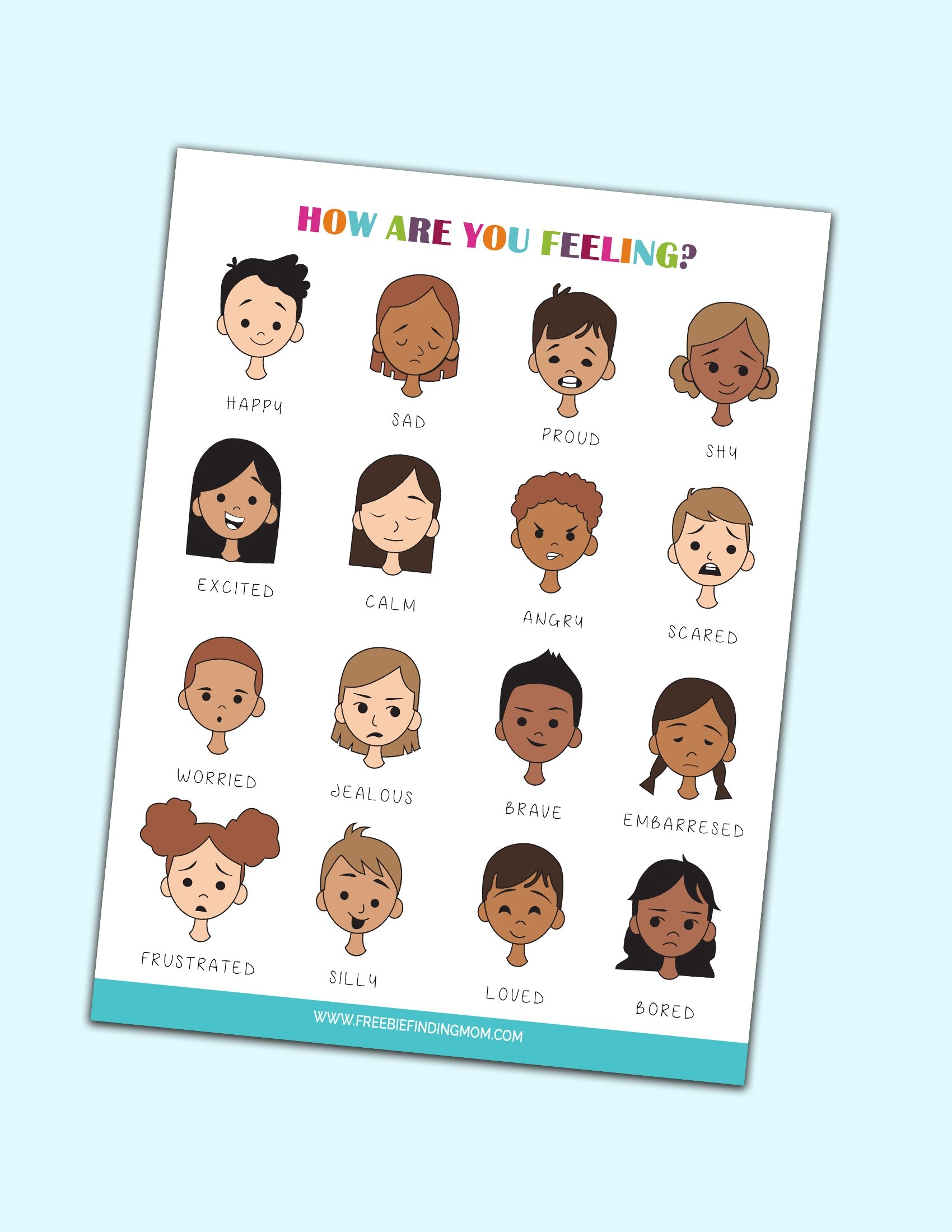 Printable Feelings Chart For Kids PDF Download 