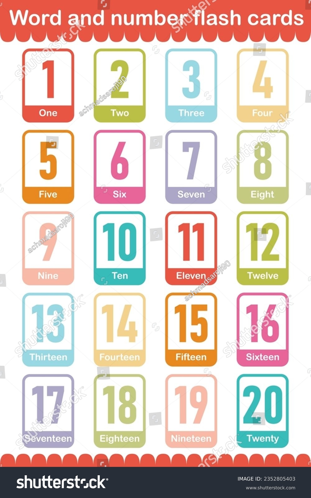 Printable Flashcard Collection Numbers 1 20 Stock Vector Royalty Free 2352805403 Shutterstock Printable Flashcard Collection Numbers 1 20 Stock Vector Royalty Free 2352805403 Shutterstock