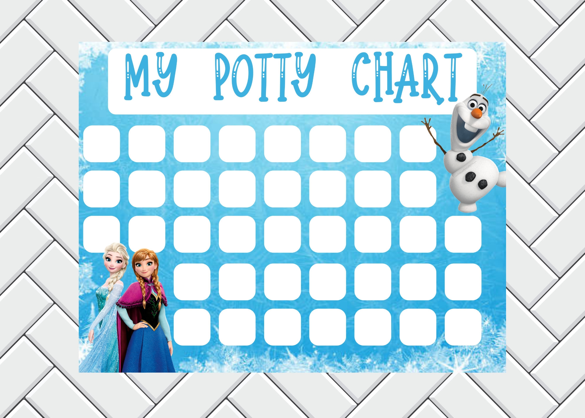 Printable Frozen Potty Training Chart Toddler Reward Chart Kids Potty Chart Sticker Reward System Etsy Australia