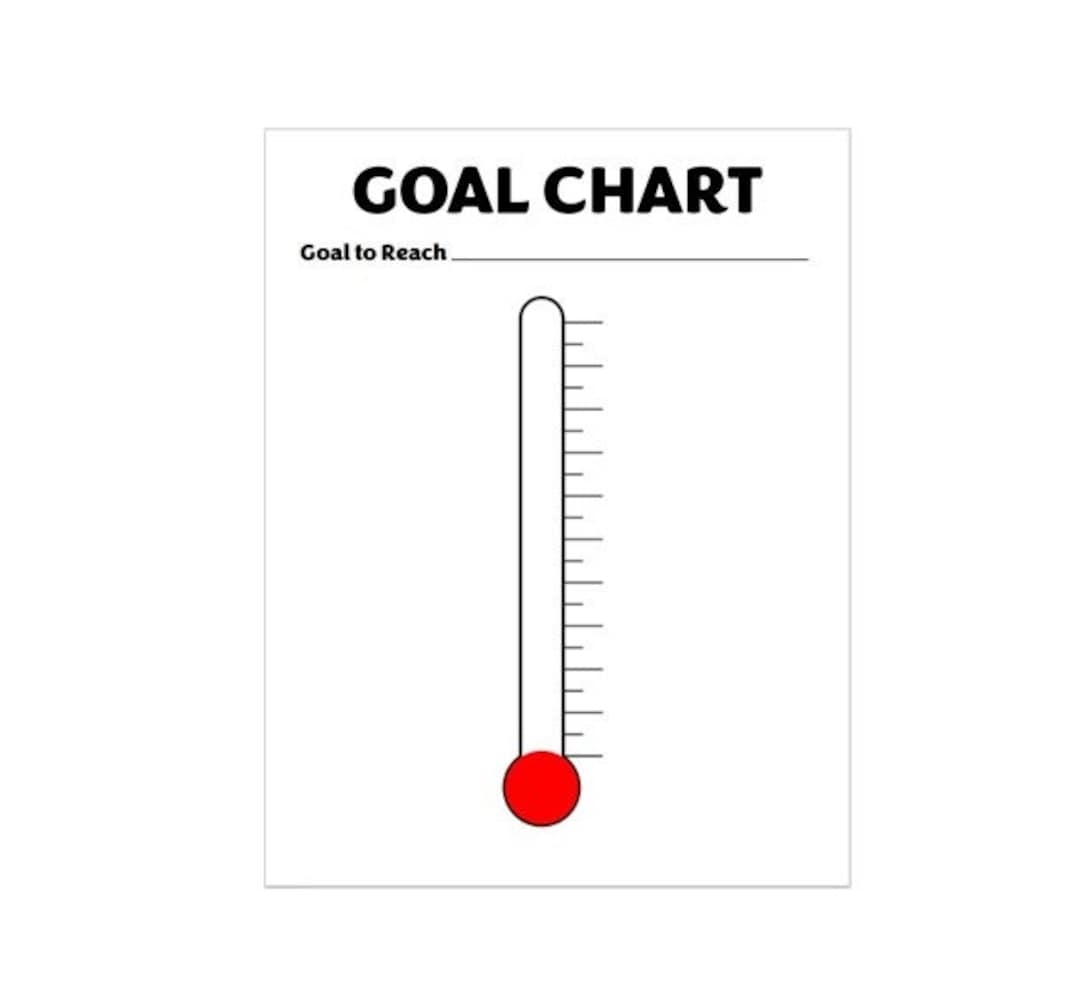Printable Goal Thermometer Chart Track The Progress Of Your Goals PDF File Etsy Finland