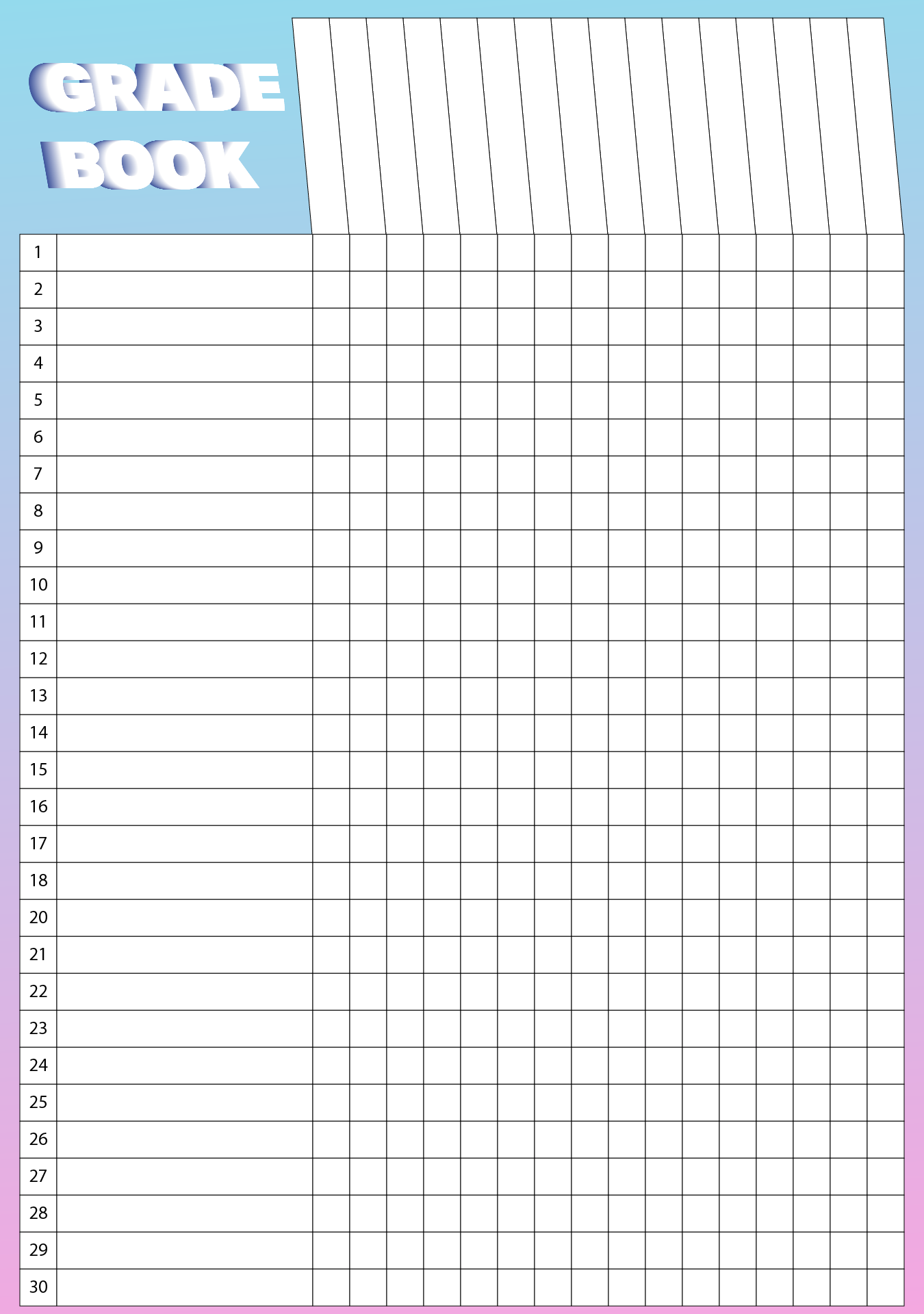 Printable Easy Grader Chart Pdf