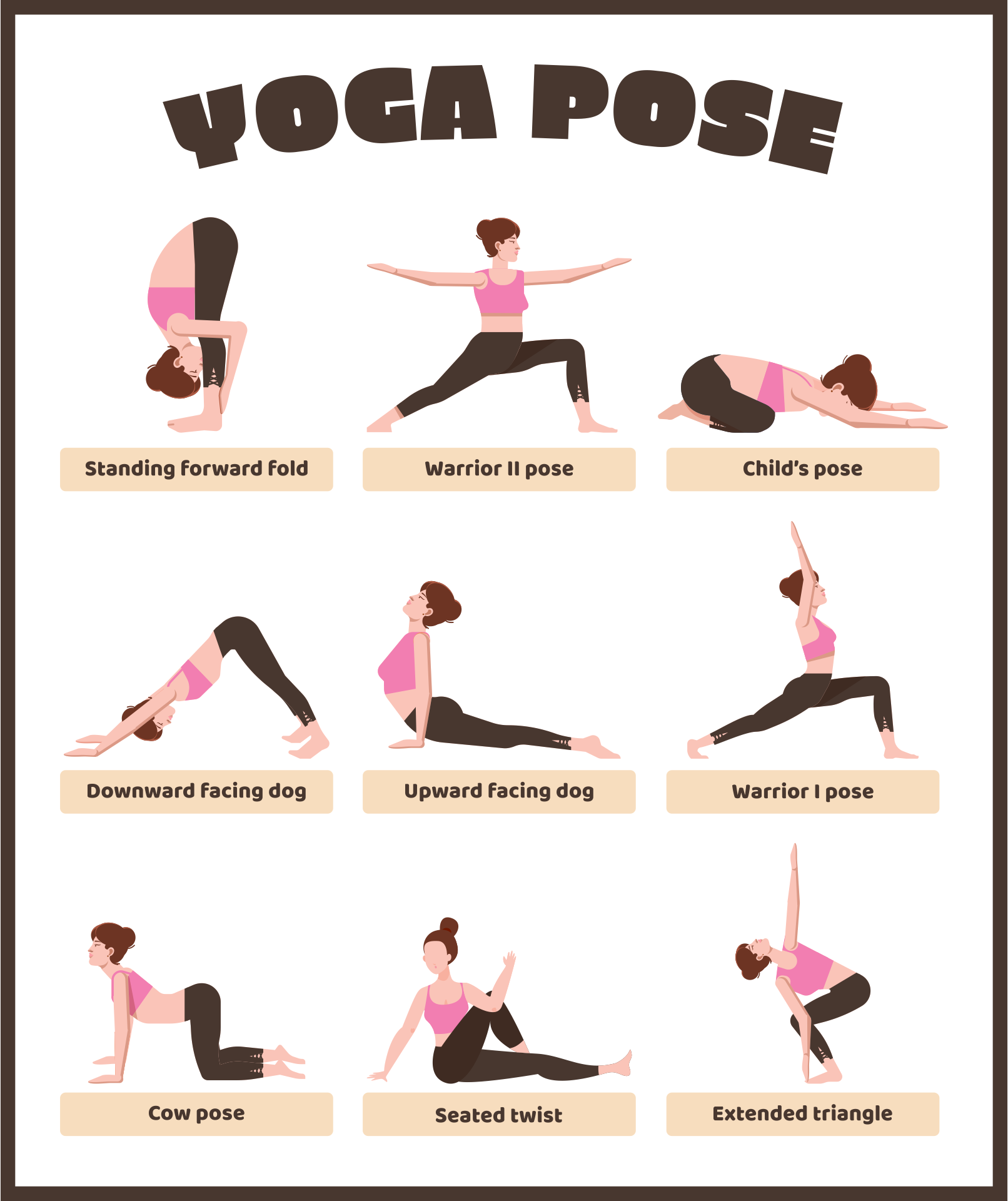 Printable Hatha Yoga Poses Yoga Pose And Bodyweight Inch 3 Pack Exercise Cards Yoga