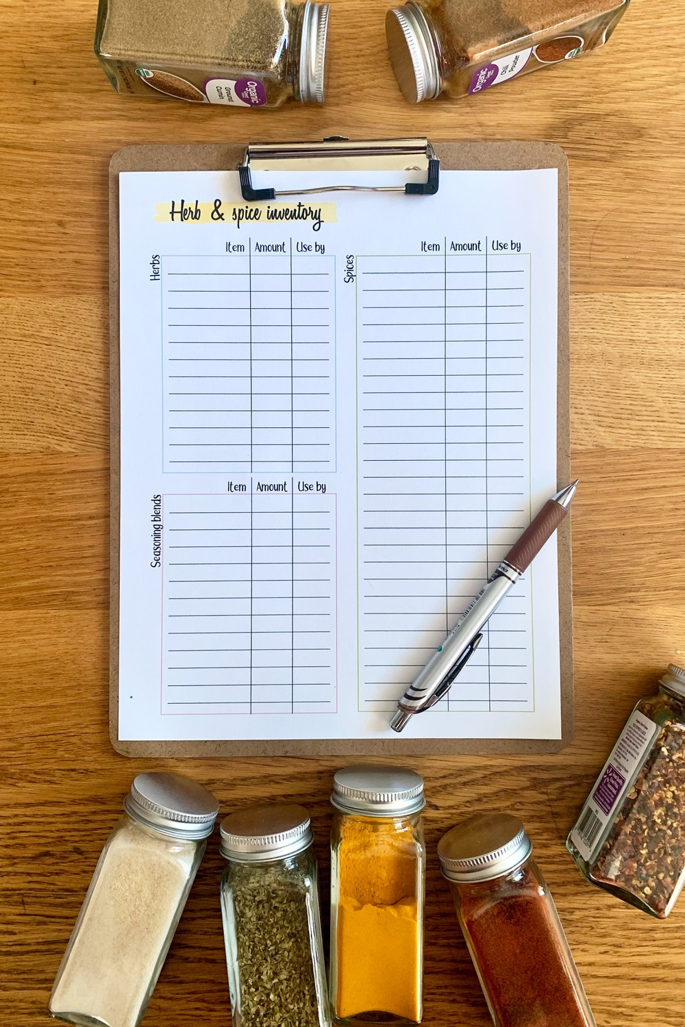 Printable Herbs And Spices List For Pantry Inventory