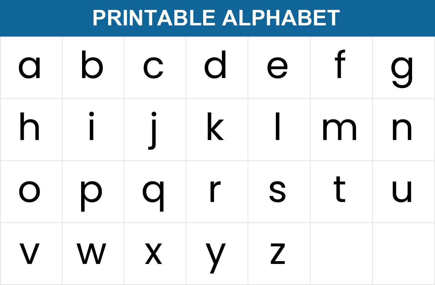 Printable Lowercase Alphabet Letters 26 Letters a z Memozor Printable Lowercase Alphabet Letters 26 Letters a z Memozor
