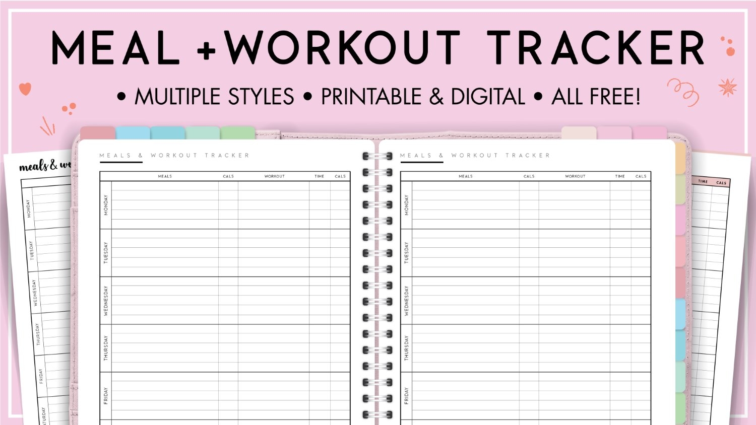 Printable Meals And Workouts Tracker World Of Printables