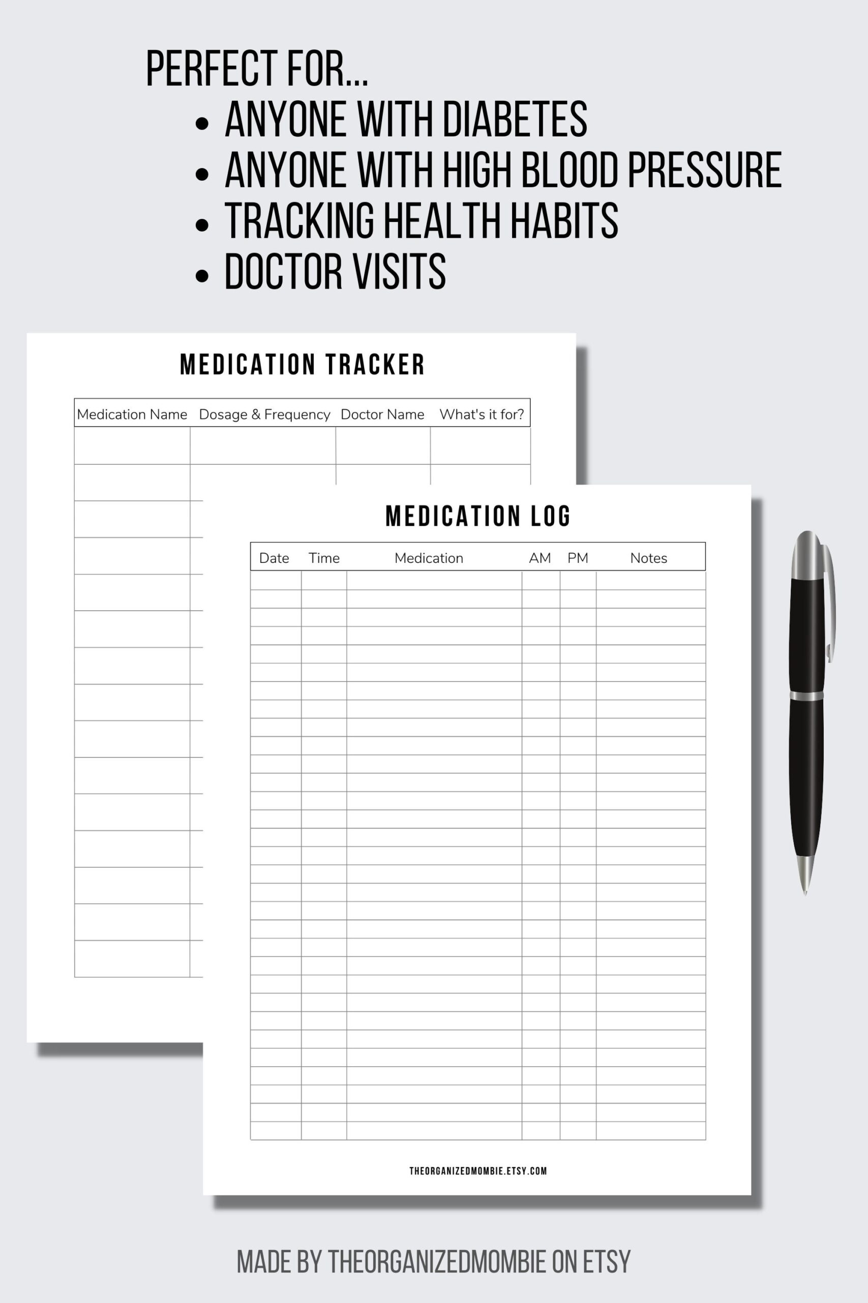 Printable Medication Log Nurse Printables Medication Tracker Medicine Chart Daily Report Medicine And Supplement Tracking Sheet Post Surgery Etsy