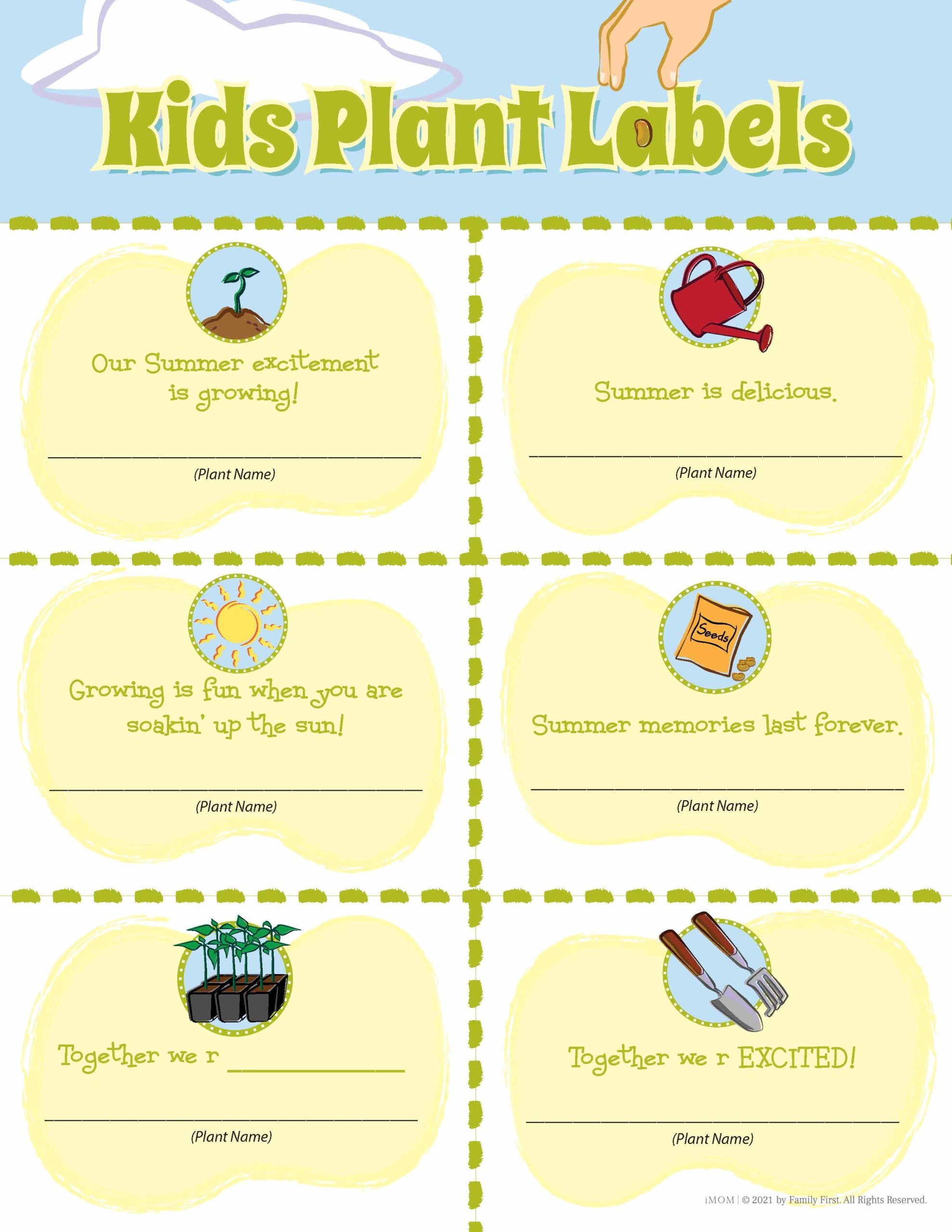 Printable Plant Labels For Kids IMOM