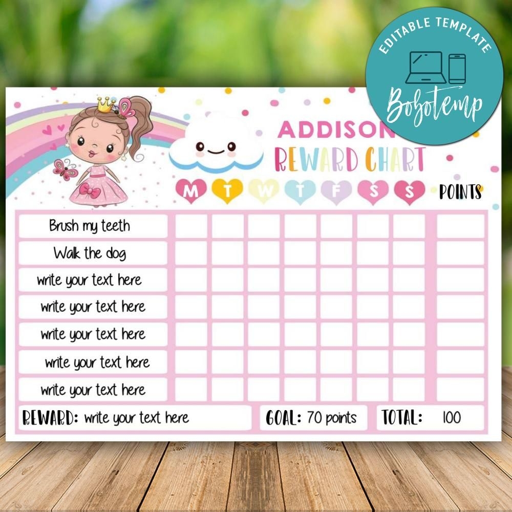 Printable Princess Reward Chart Instant Download Bobotemp Printable Princess Reward Chart Instant Download Bobotemp