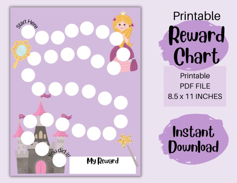 Printable Princess Reward Chart Princess Behavior Chart Routine Chart Girl Chore Chart Sticker Chart Bedtime Chart Etsy