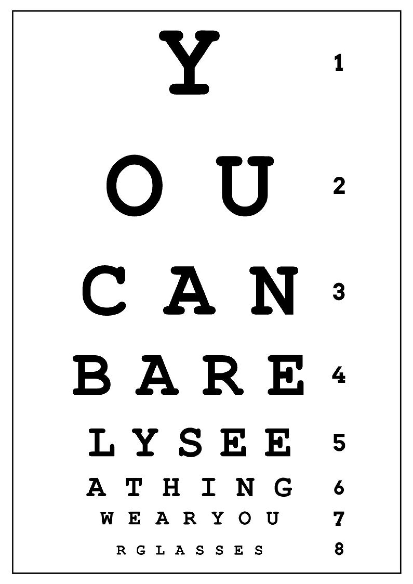 Printable Reading Glasses Eye Chart Eye Chart Test For Glasses Reading Glasses Eye Chart Numbers Near