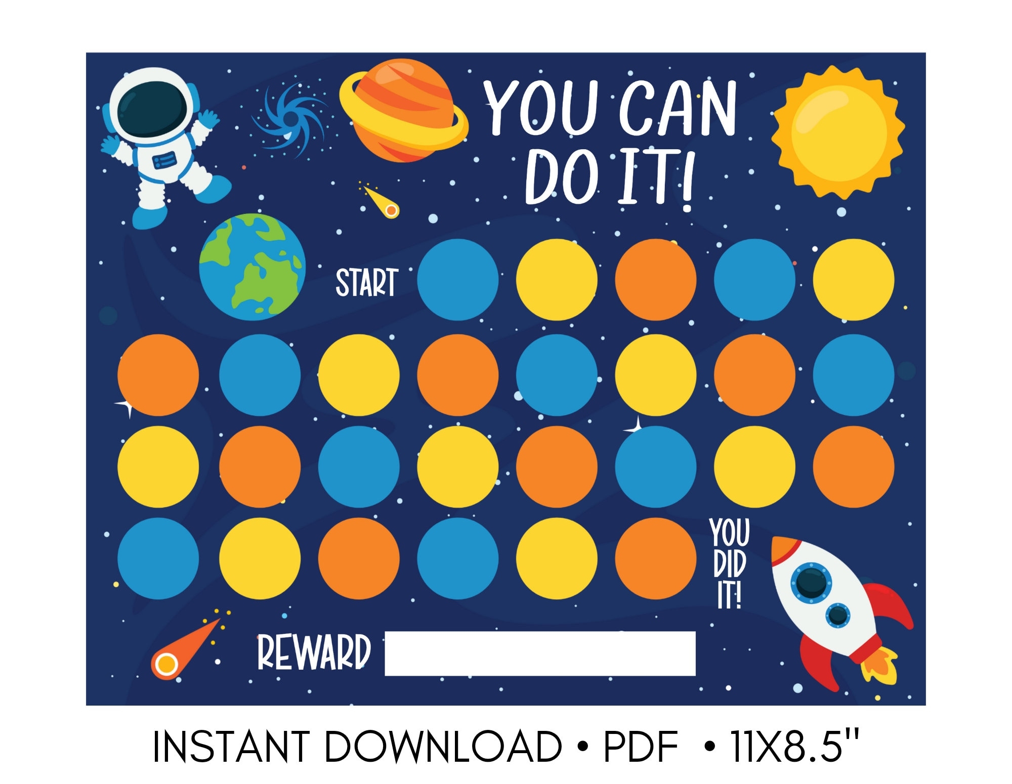 Printable Reward Chart Instant Download Outer Space Reward Chart PDF Etsy Norway
