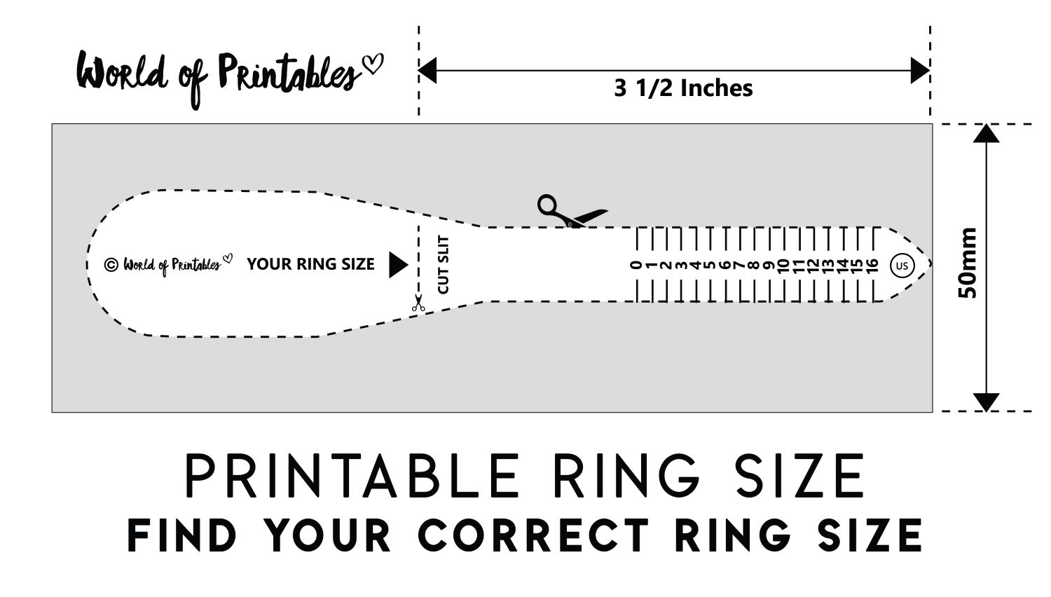 Ring Size Chart Online Printable