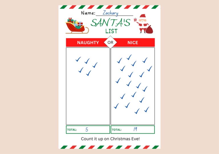 Printable Santa s Naughty Or Nice List Santa s List Christmas Behavior Chart Christmas Incentive Countdown To Christmas Etsy