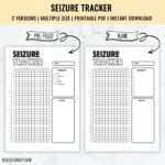 Printable Seizure Tracker A4 A5 Health Chart digital Download Etsy