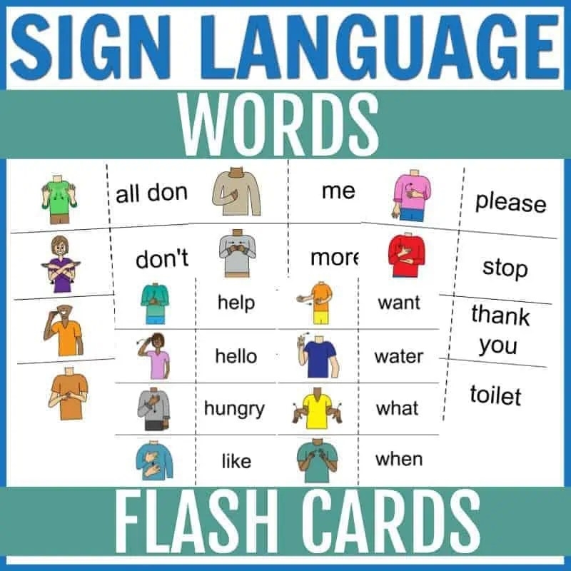Printable Sign Language Words Printable Party Favors
