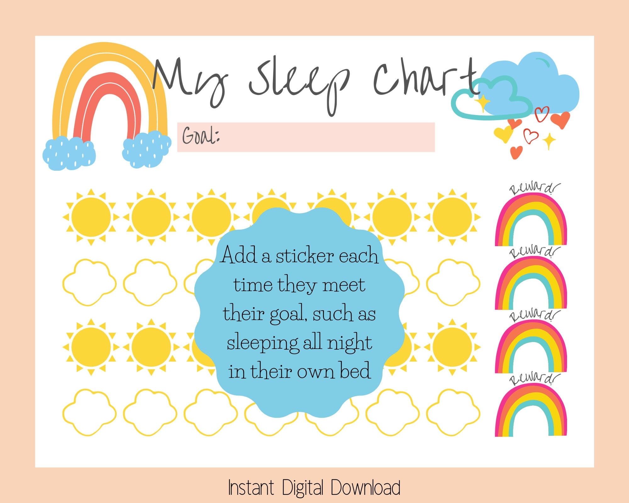 Printable Toddler Sleep Chart Printable Toddler Sleep Chart
