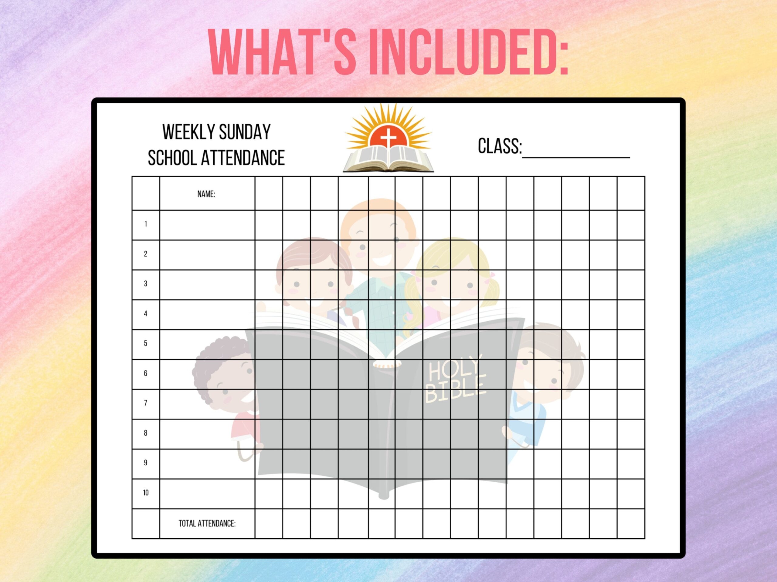 Free Printable Bible School Attendance Charts Free Printable Bible School Attendance Charts