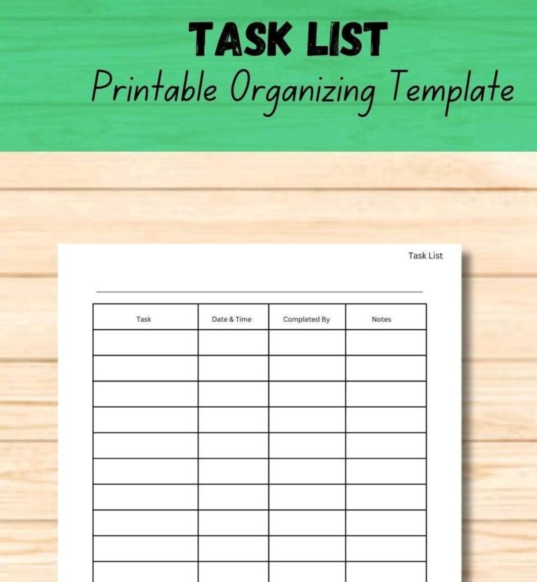 Printable Task List Template Small Business Office Organizing PDF Etsy