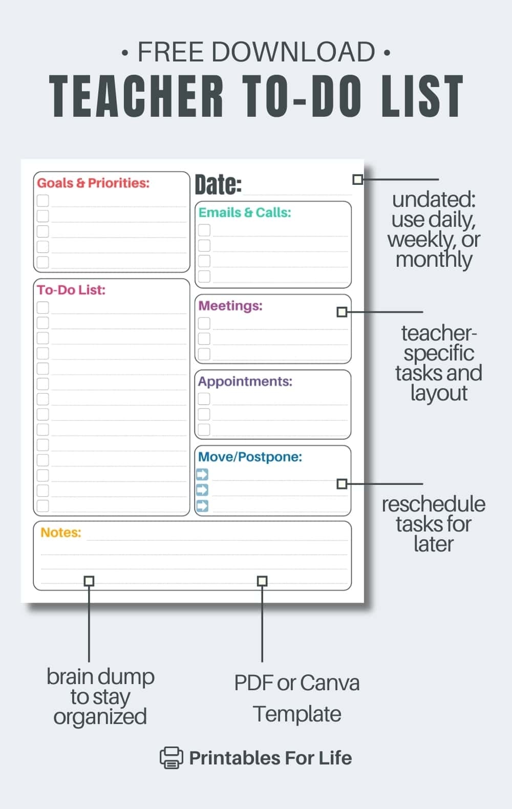 Printable Free Teacher Chart
