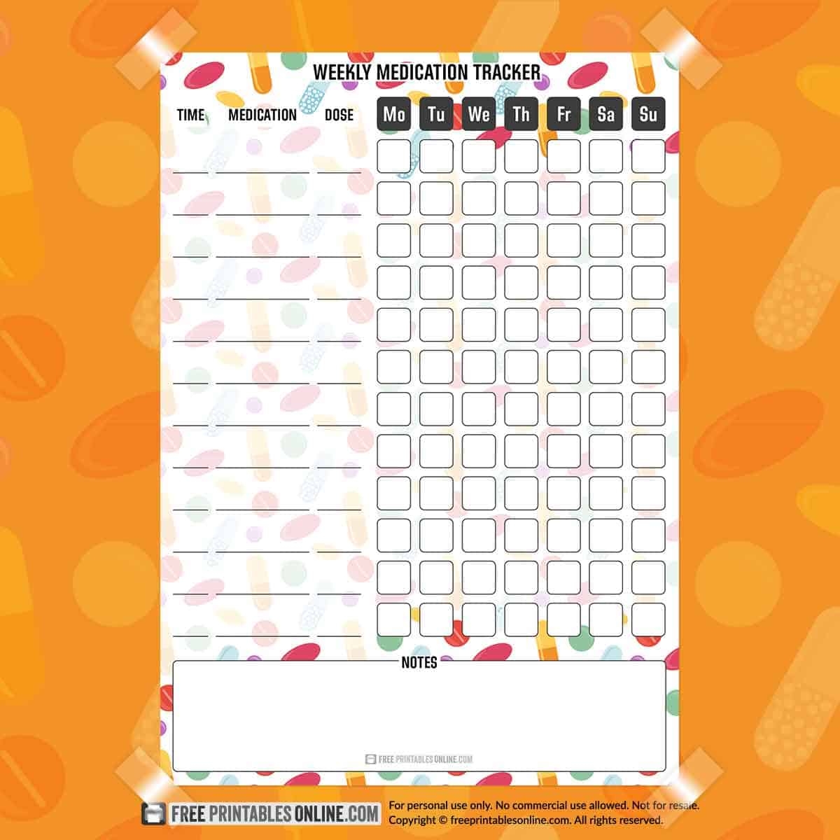 Printable Weekly Medication Tracker Free Printables Online