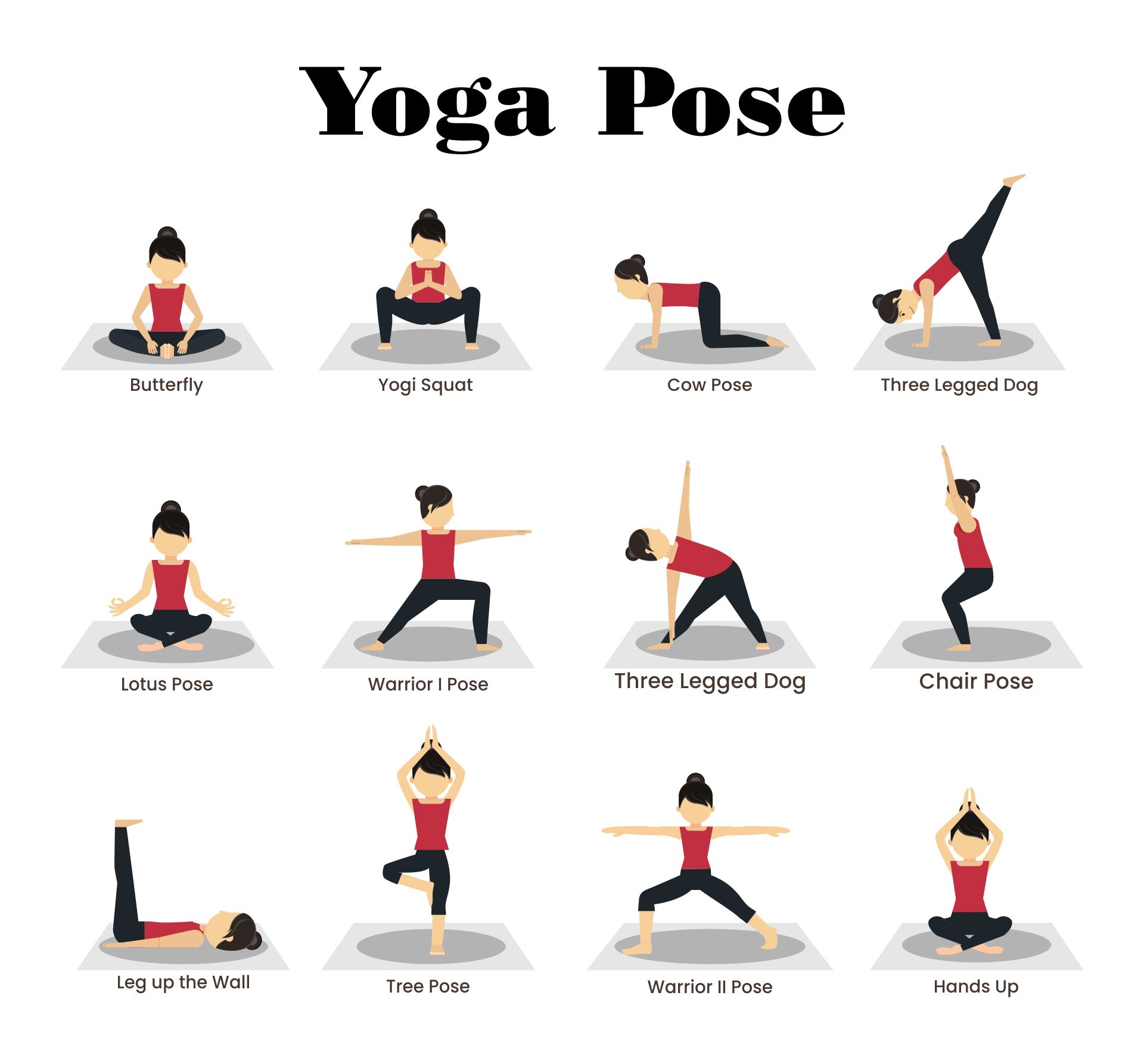 Printable Yoga Poses Chart Printable Party Favors