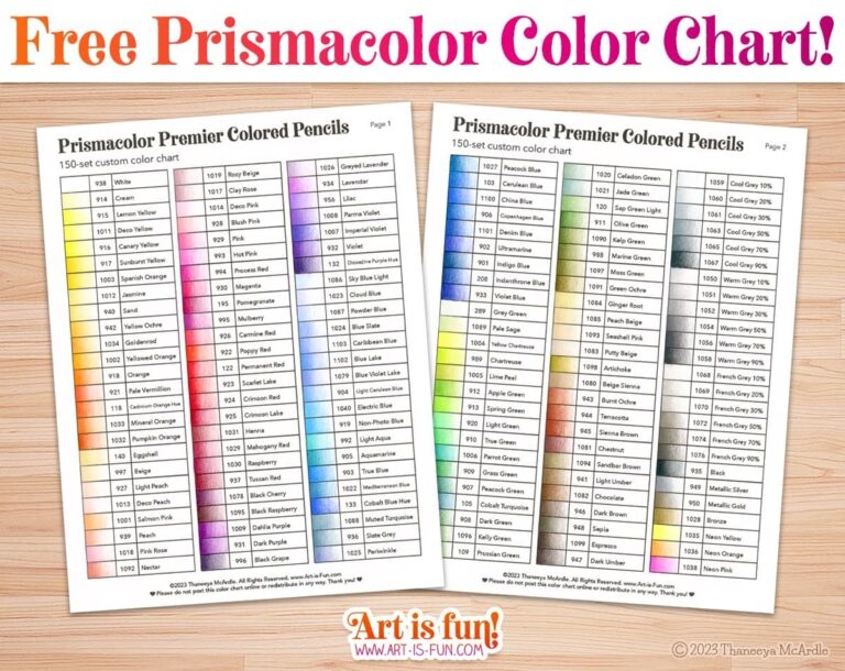 Prismacolor Colored Pencils Blank Color Chart For Set Of 150 Colored Pencils Art Is Fun