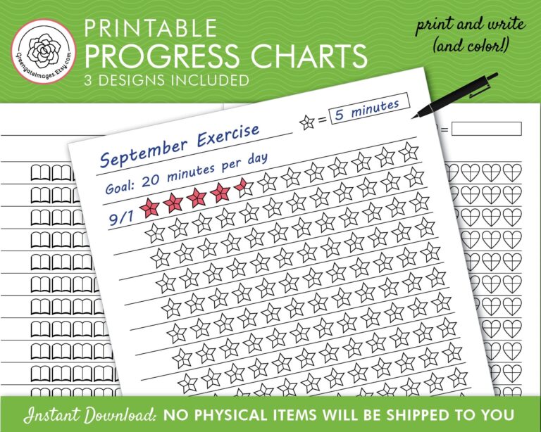 Progress Tracking Printables Progress Chart Printable Journaling Goal Tracking Accomplishment Chart Classroom Printables Visual Aid Etsy