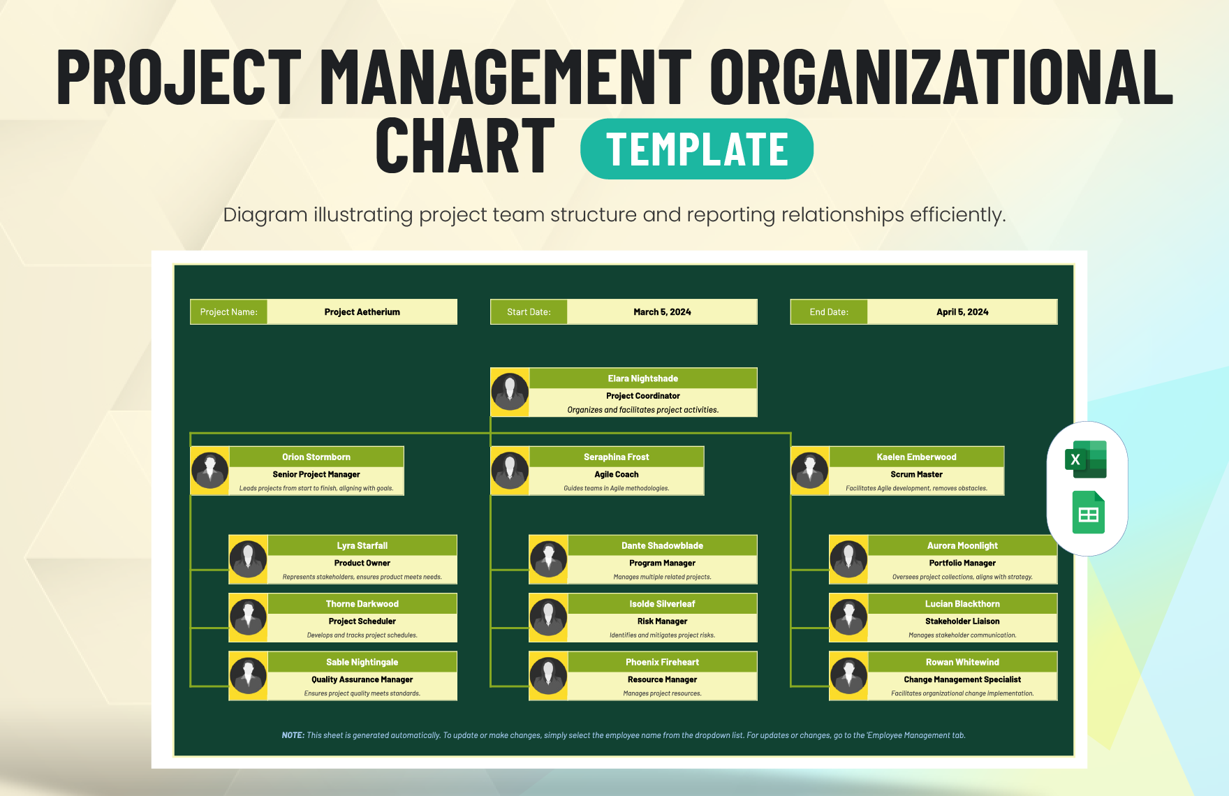 Printable Team Project Chart Printable Team Project Chart
