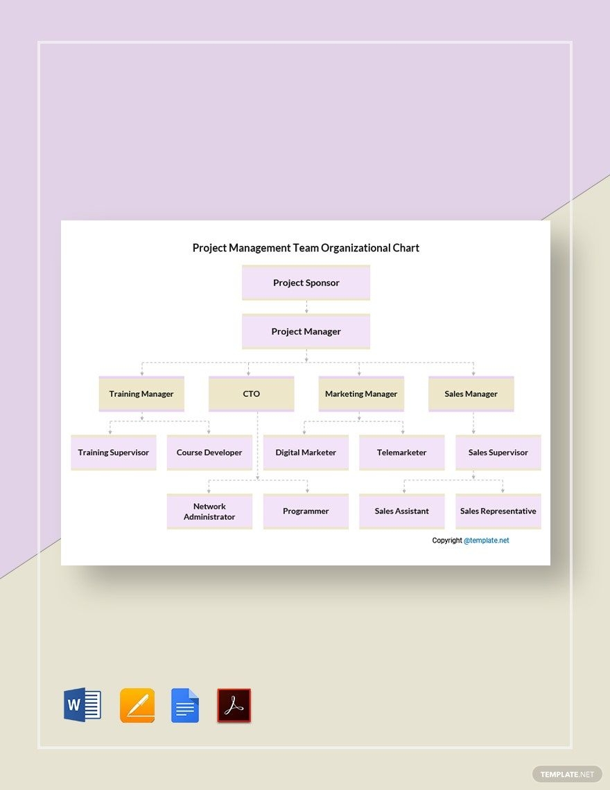 Project Management Team Organizational Chart Template In Pages PDF Word Google Docs Download Template Project Management Team Organizational Chart Template In Pages PDF Word Google Docs Download Template