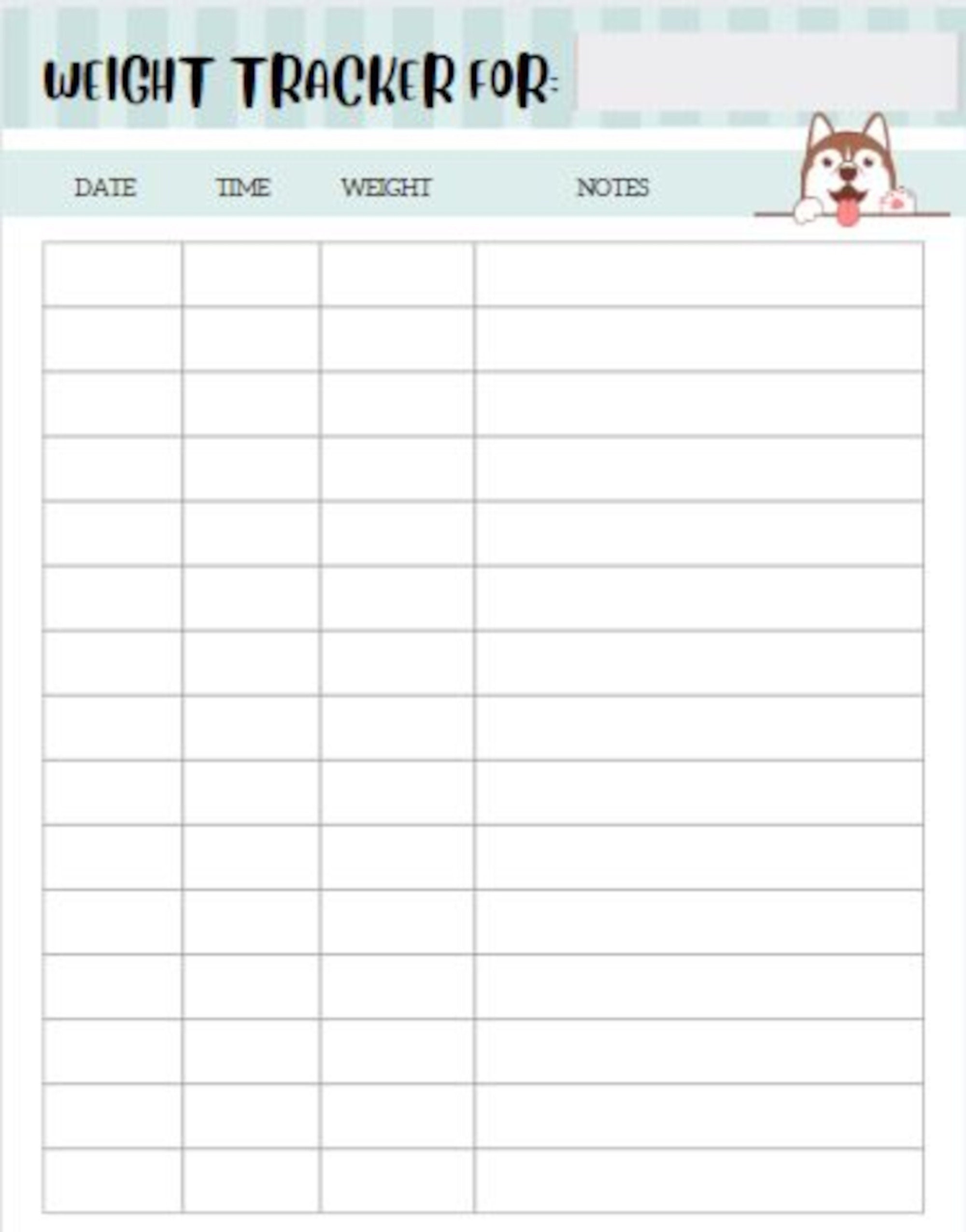 Puppy Record Keeping Charts Printable