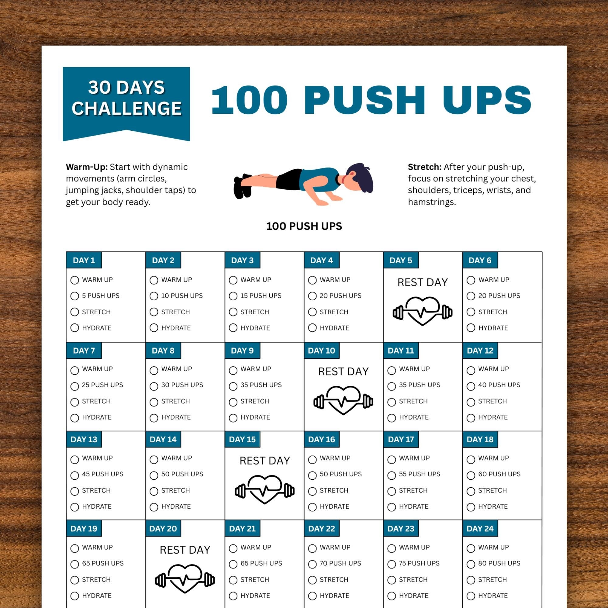 Pushup Challenge Pdf 100 Push Ups Routine 100 Push Ups 30 Days Challenge Fitness Challenge Exercise