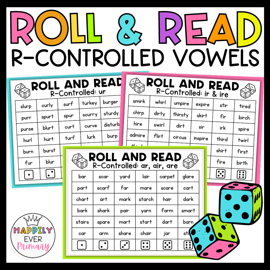 R Controlled Vowels Phonics Roll And Read Games Classful