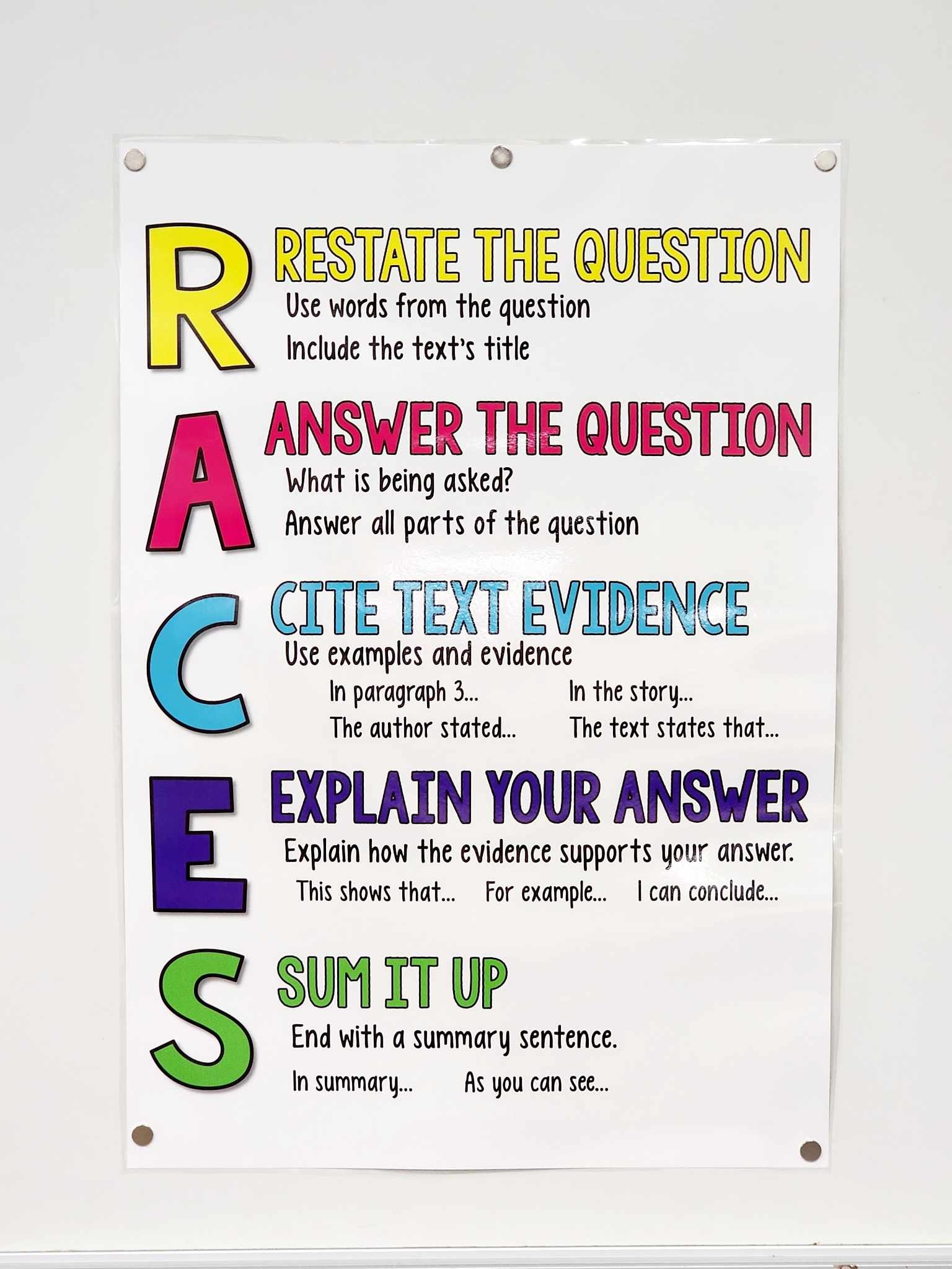 Races Anchor Chart Hard Good Option 2 Races Anchor Chart Hard Good Option 2