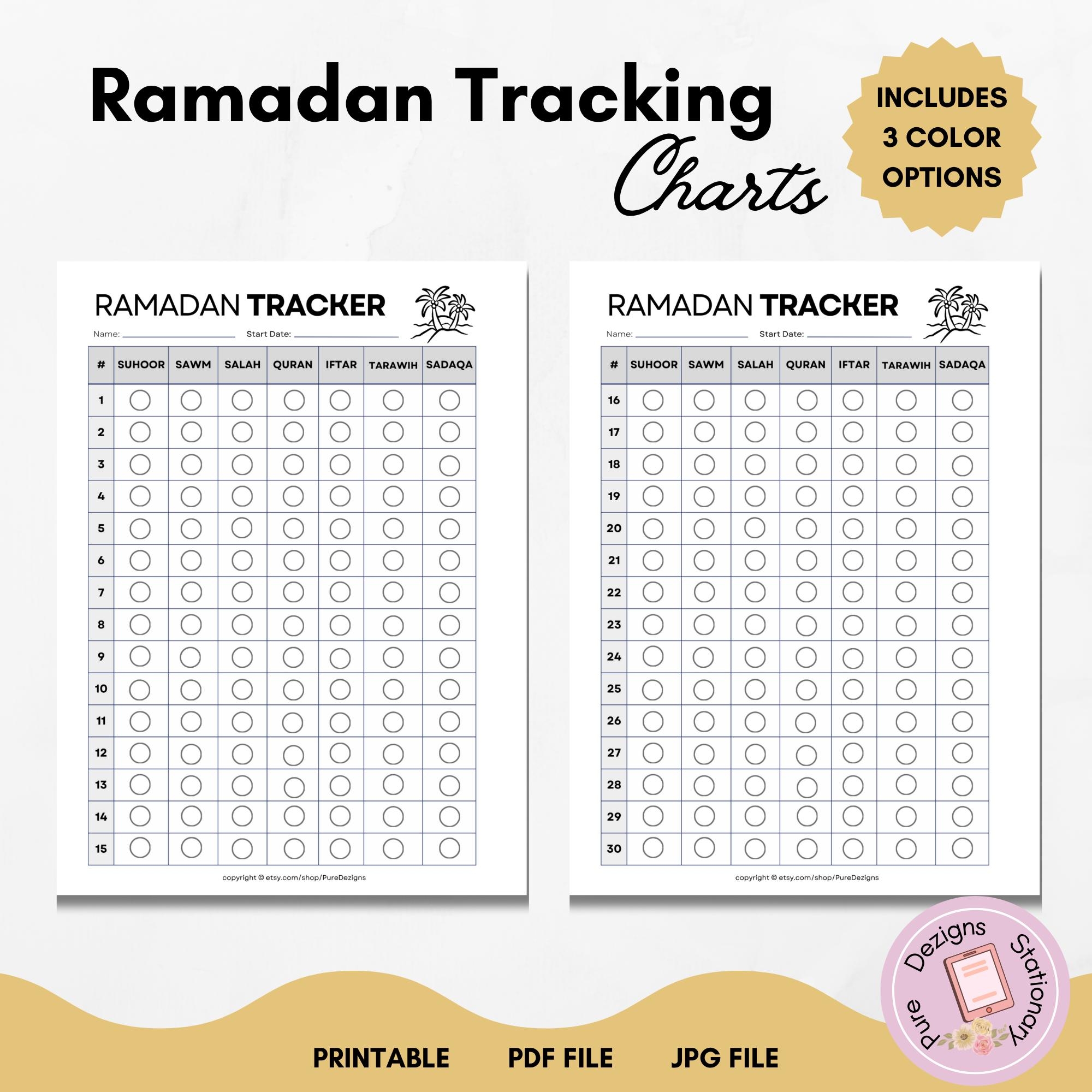 Ramadan Chart Printable Digital Tracker For Kids Homeschool And Classroom digital Download Etsy