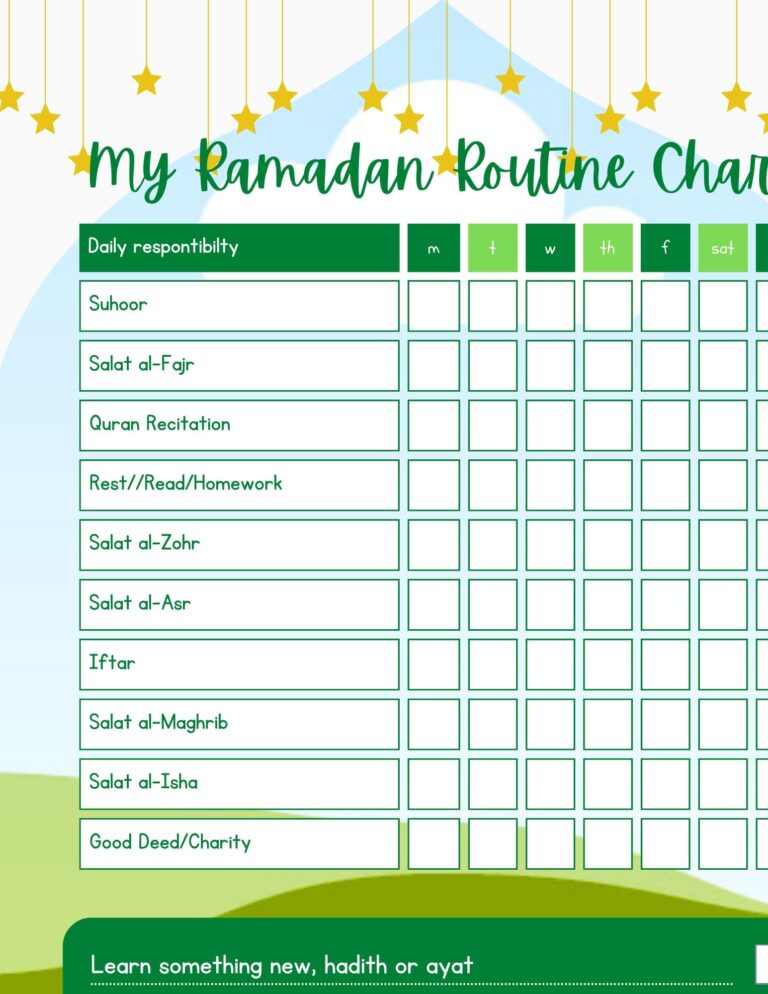 Ramadan Kids Routine Chart Chore Chart Activity Check List To Do List Ramadan Planner Ramadan Activity Chart Islamic Planner Islamic Etsy