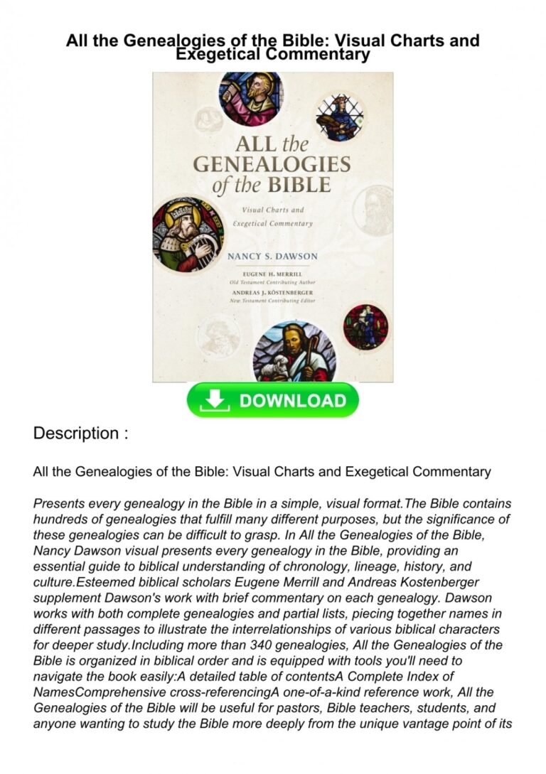 READ PDF All The Genealogies Of The Bible Visual Charts And Exegetical Commentary