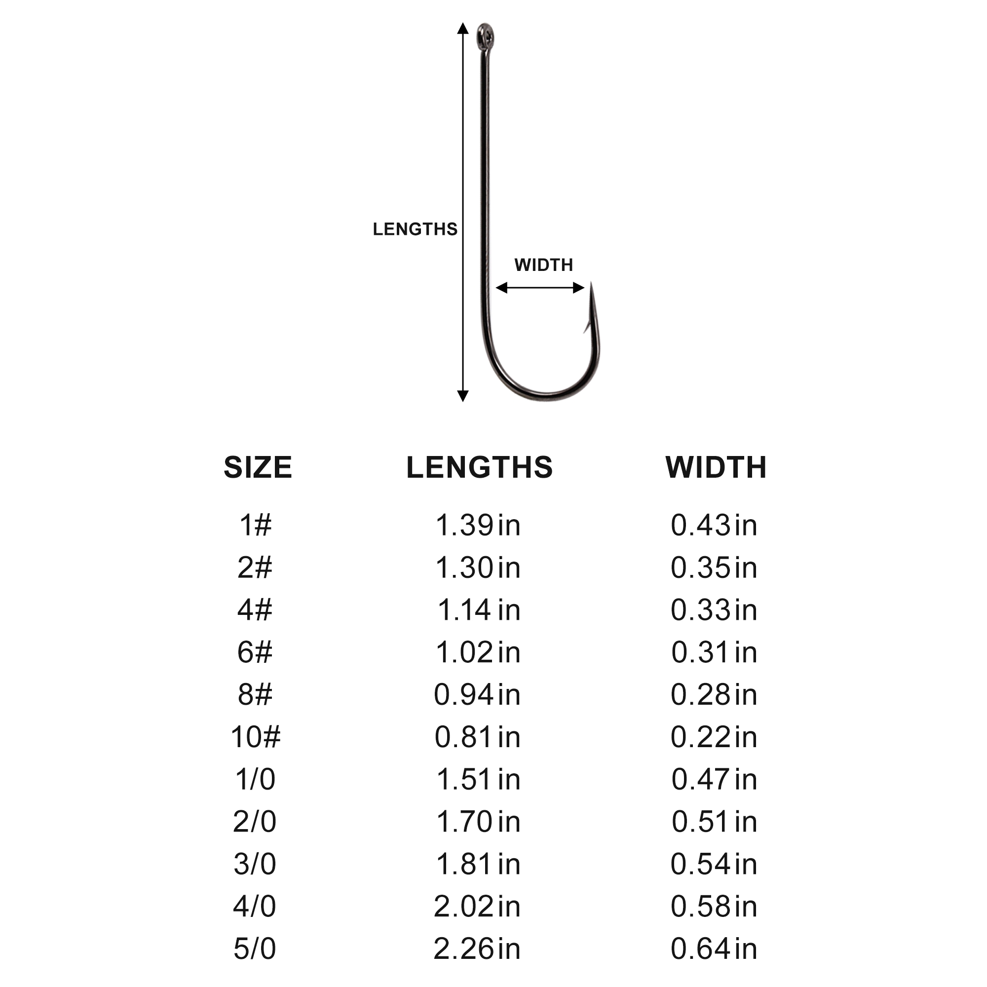 Red Aberdeen Hooks Aberdeen Hook Size Chart Printable Fishing Hook Size Chart Blue Gill Hooks